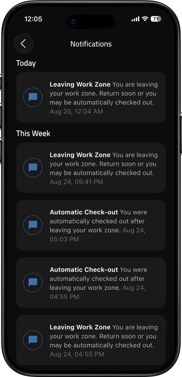 Basma — notifications, dark mode